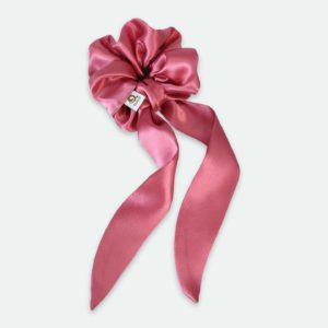 Silk Hair Scrunchie with Ribbon (11 colours)